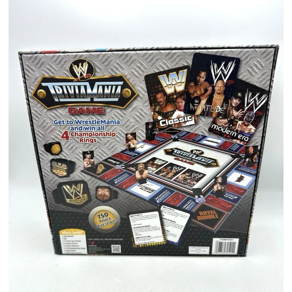 WWE TRIVIA MANIA Board Game with 750 Questions Wrestling NEW